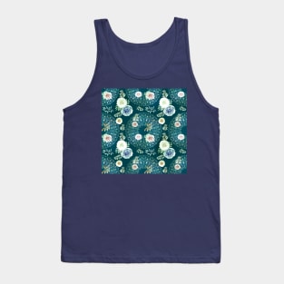 Spring Mandalas and Roses Teal Tank Top